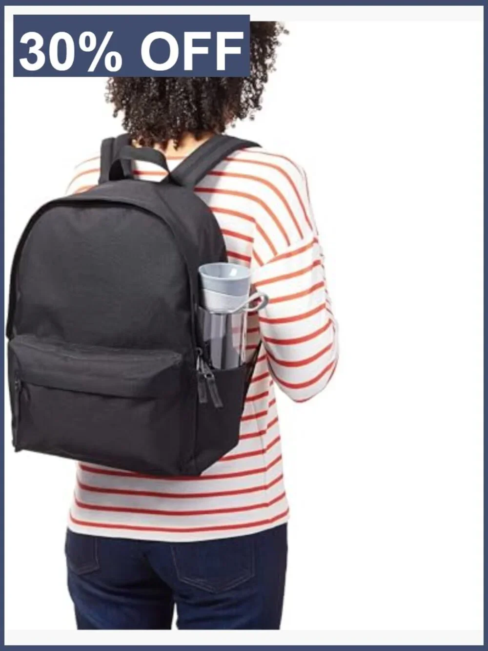 Classic School Backpack with Padded Straps, Large Compartment, Water Bottle